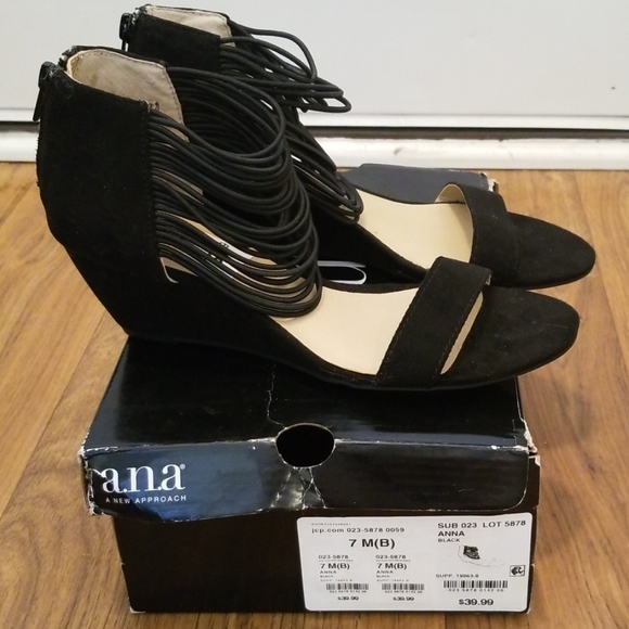 a.n.a Black Wedge Sandals - Picture 5 of 6